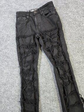 Rockstar Original Stretch/Super Stack Fit Black Pants Men's Small 26W 39L